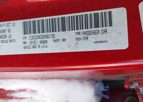 2013 Dodge Avenger Se V6 из США, поврежденный, VIN 1C3CDZAG3DN581735